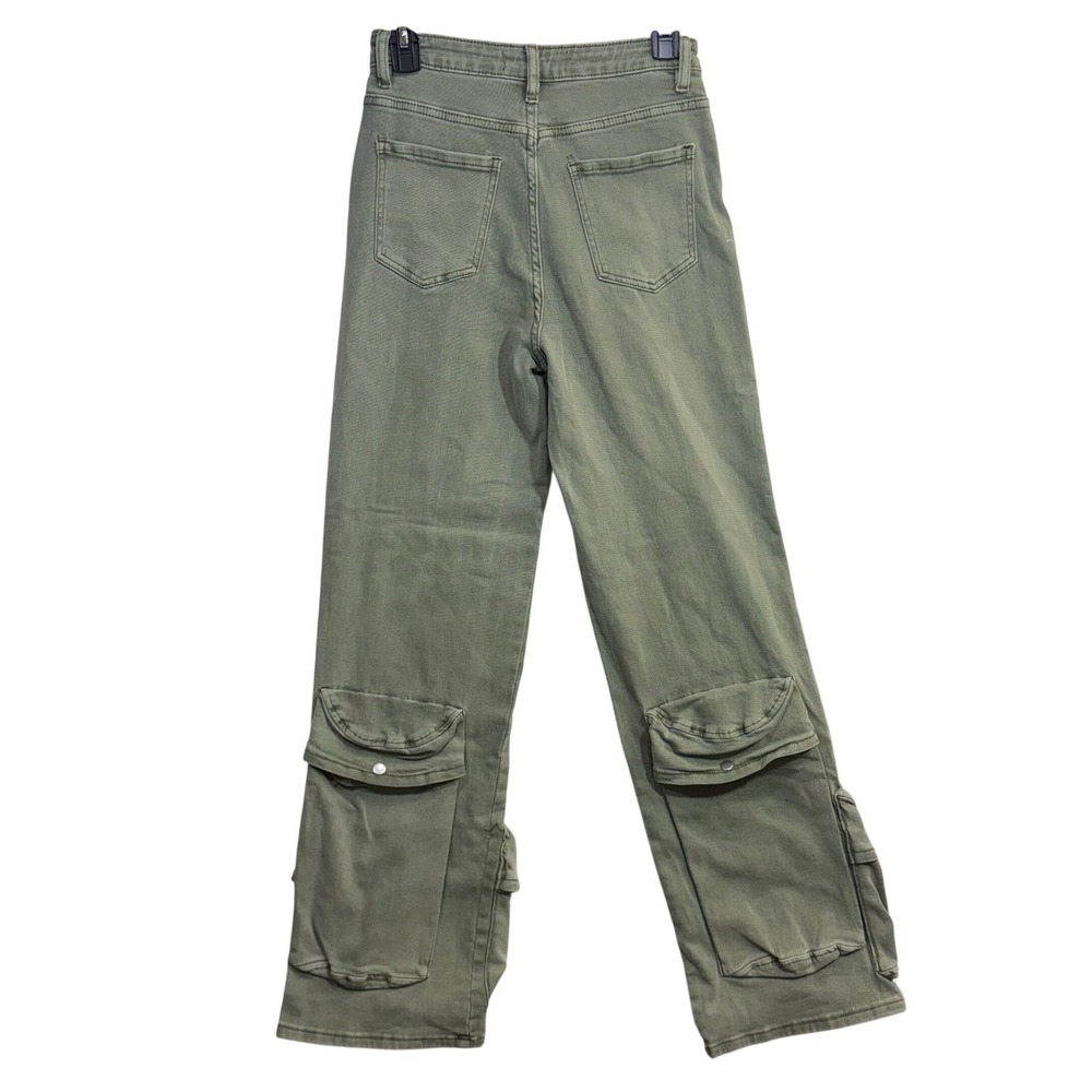 NWT Akira S Green Utility Cargo Pants Pockets Streetwear Y2K Grunge Cyberpunk - Picture 3 of 9